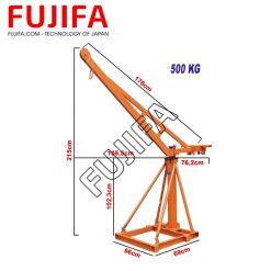 Cẩu xoay xây dựng FUJIFA 360 độ 500 kg thép ống tròn - Tời điện nhập khẩu Chính Hãng