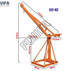 Cẩu xoay xây dựng FUJIFA 360 độ 500kg thép hộp Chính Hãng